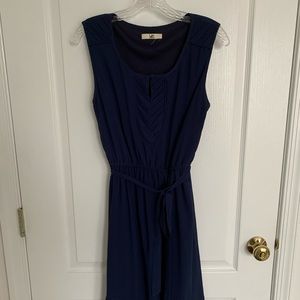 Dark blue Ya Los Angeles sleeveless dress with tie